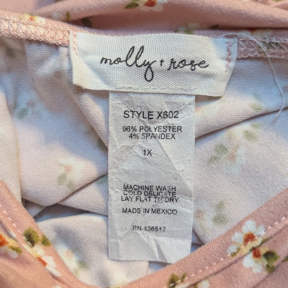 ➕ Molly & Rose Floral Ruched Drawstring Crop Top | Size 1X